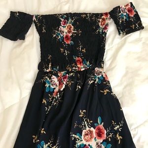 Off the shoulder smocked maxi dress